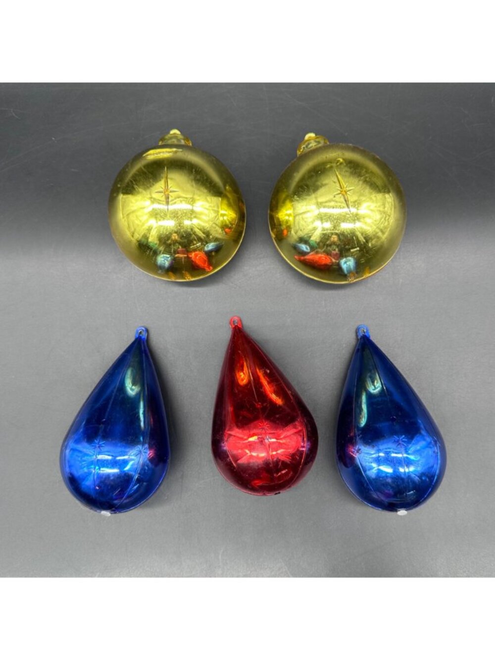 Vintage Jewel Brite Christmas Ornaments Dioramas Set Of 5 Mid Century Plastic - Picture 3 of 14
